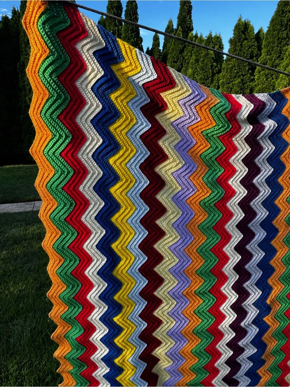 Crochet Chevron Afghan Blanket